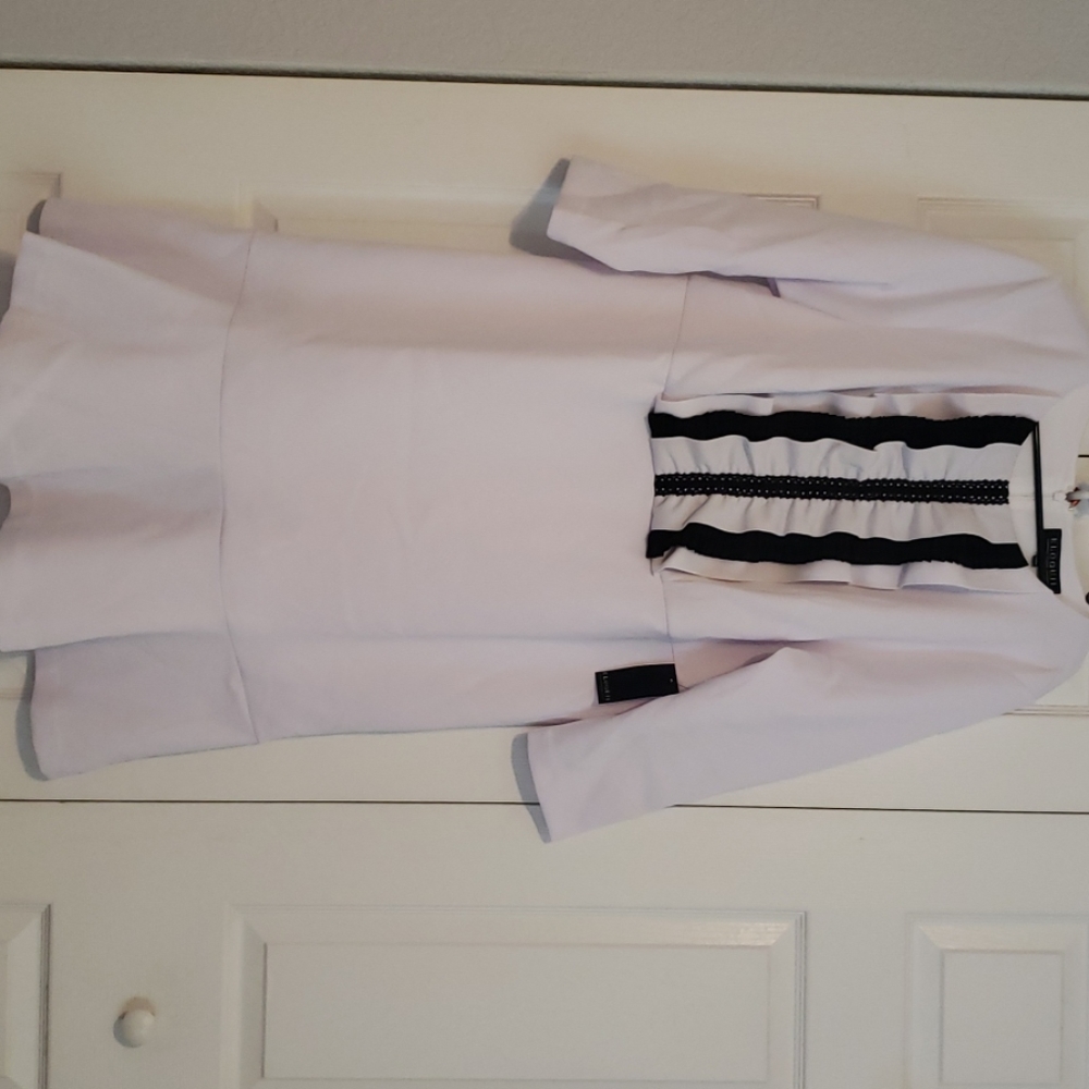 White ruffled bust dress